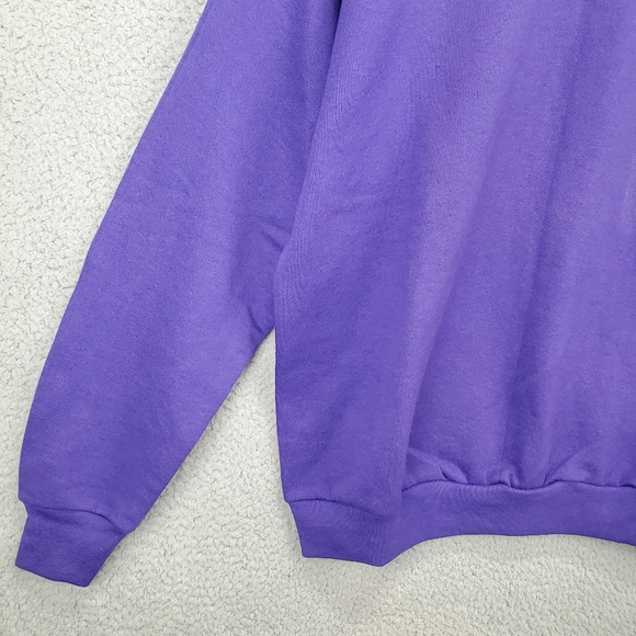 Vintage Fruit of the Loom Blank Sweatshirt Purple Made in USA Women’s Large NWT - Picture 3 of 9